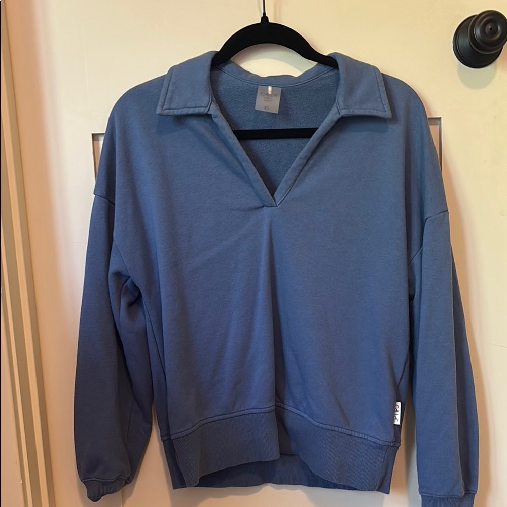 Blue V-Neck Sweatshirt